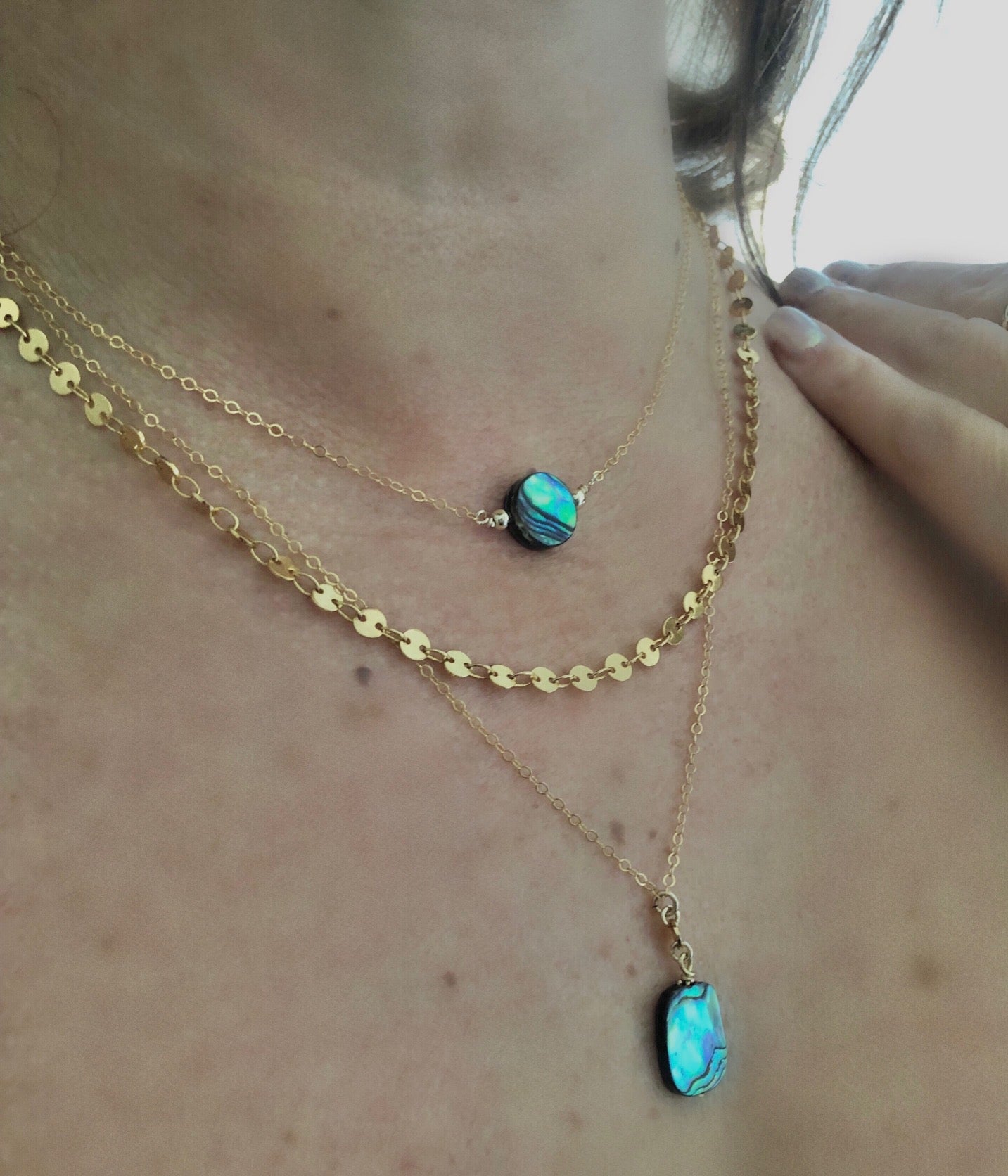 Collier "Ormoa" Long en Nacre d’abalone